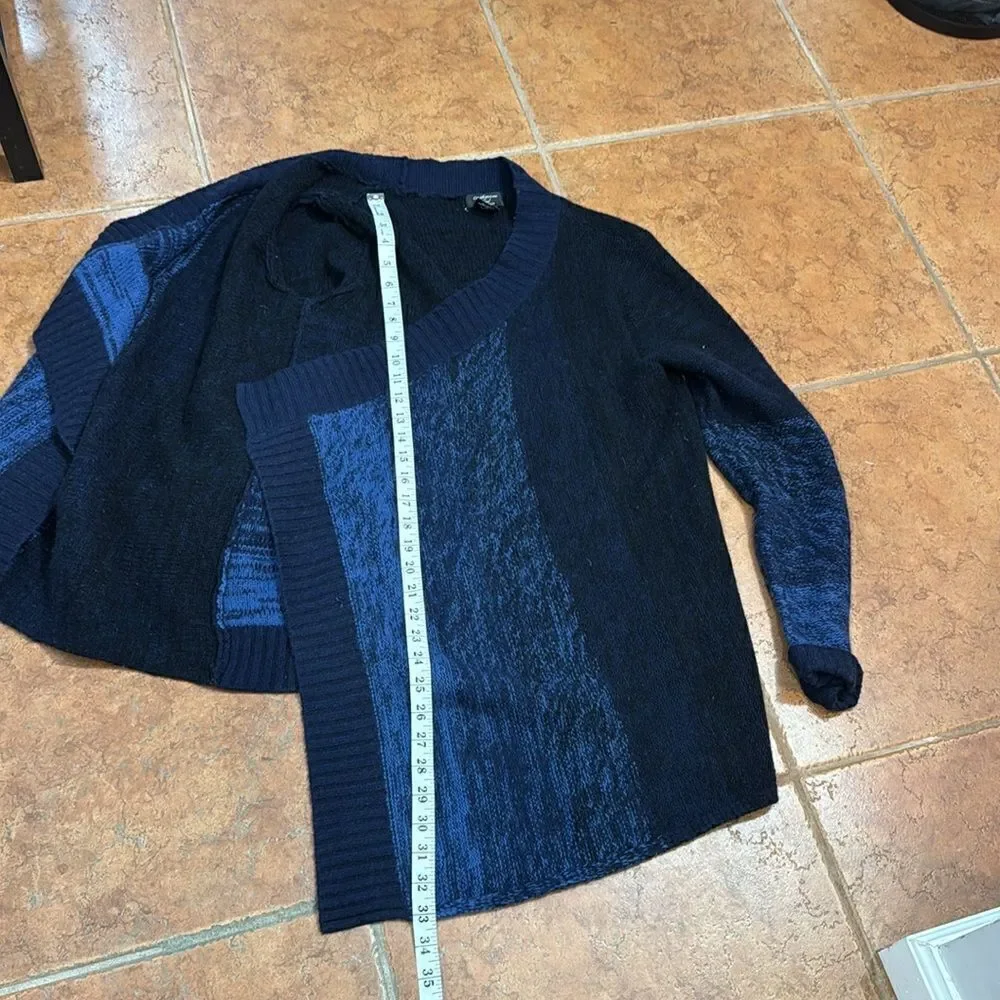 Lord & Taylor‎ Cashmere Blend Open Front waterfall Cardigan Size M